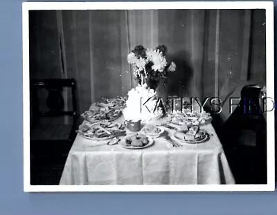 Found B&w Photo H+3887 View Of Flowers On Set Table • $6.98