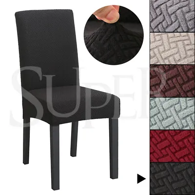 $45.99 • Buy 1/4/6/8 PCS Dining Chair Covers Spandex Slip Cover Stretch Wedding Banquet Party