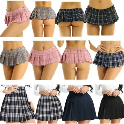 £4.02 • Buy Sexy Womne Pleated Micro Mini Skirt School Uniform Student Cosplay Short Dress