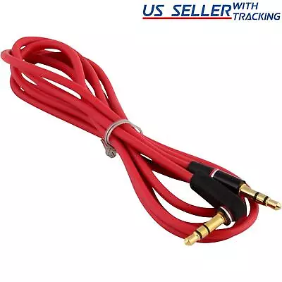 (5-pack) 3.5mm Male To M Aux Cable Cord L-Shaped Car Audio Headphone Jack Red • $7.99