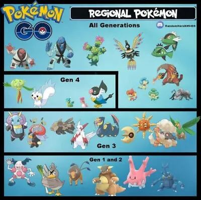 Trade Regional Pokemon - Any Regional All Gens - Trade Regional UNOVA / KALOS • $1.95