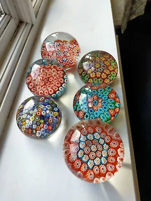 Vintage Millefiori Glass Paperweights • £15