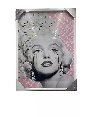 OLIVER GAL Louis Vuitton X Gucci MARILYN MONROE Foil Wall Decor Glass Wood Frame • $250