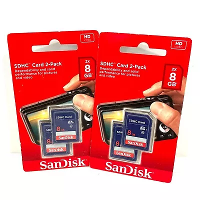 (4-Pack) NEW SanDisk 8GB SDHC SD Memory Card Class 4 C4 SDSDB2L-008G-B35 • $29.86