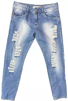 $33.69 • Buy Rosa Cha Womens Mid-rise Distressed Blue Jeans, 30.5  Inseam, Size 42