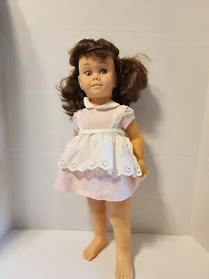 Vintage Mattel Brunette Chatty Cathy Doll Pigtails Original Dress Non Talking • $49.99