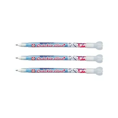 Sakura Quickie Glue Pinpoint Roller Pen | Japan Odorless Art Craft Card | 3 Pens • £16.97