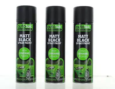 £7.95 • Buy Autotek 500ml Matt Black Aerosol Spray Paint 3 Different Pack Sizes