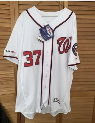 $115 • Buy Majestic Washington Nationals Strasburg White Flex Base On Field Jersey 52 Nwt