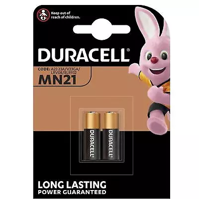 2 X Duracell MN21 A23 12V Security Alkaline Battery 23A LRV08 Expiry 2027 NEW • £3.69