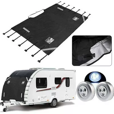 Tough 210D Caravan Front Towing Cover Protector LED Light Shield Guard Waterproo • $54