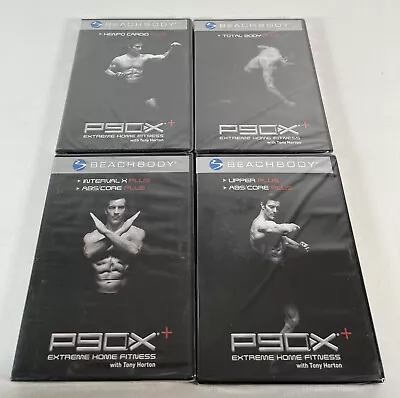 NEW Lot Of 4 P90X BEACHBODY DVD Upper Plus Cardio Plus Total Body Plus Abs • $11.99