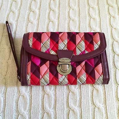 Vera Bradley Ultimate Wristlet Bohemian Chevron Push Lock Wallet NWT MSRP $54 • $8.47