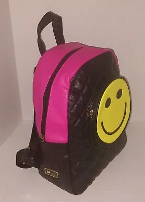 Smiley Emoji Backpack Betsy Johnson Tote Luv Betsey Bag Pink Black New • $39