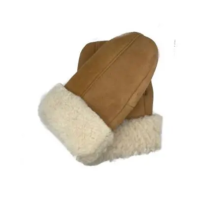 Men's And Women's Genuine Shearling Sheepskin Leather FUR  MITTENS Gray • $39