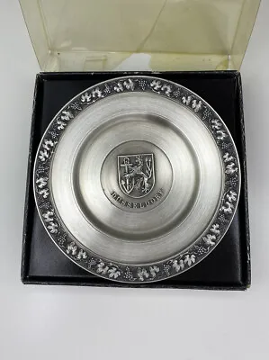 Zim Becker Vintage Metal Plate Collectable Rare Dusseldorf GERMANY Rein-zinn • £10.80