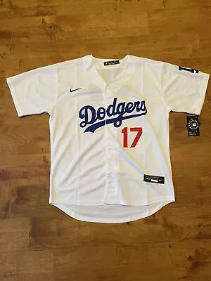 Shohei Ohtani #17 LA Dodgers White MLB Nike Men's L Large Jersey Stitched NWT • $45.99