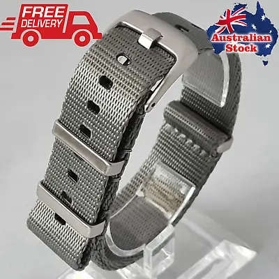 Nylon Premium Military Diver Watch Strap Band Silver18-24mm Tracking AU Stock • $17.95