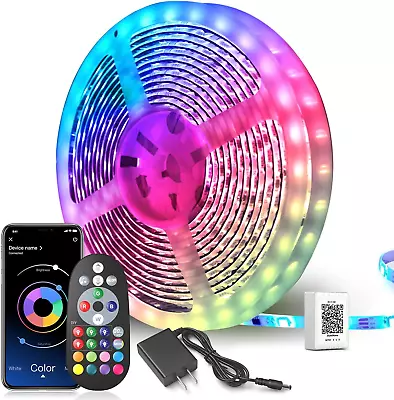 100 Ft LED Lights For Bedroom Music Sync Color Changing RGB LED Strip Rope Light • $15.43