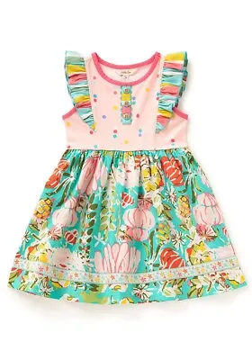 Matilda Jane Girls You And Me Dress Size 4 New With Tag Green Pink Floral • $49.50