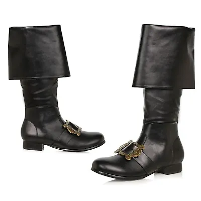 Black Aristocrat Nobleman Renaissance Fair Costume Medieval Knight Mens Boots • $76.95