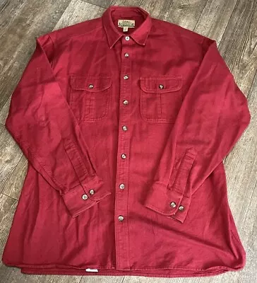 Cabelas Deerskin Chamois Shirt Mens XLT Red Thick Heavy Long Sleeve Flannel • $24.89