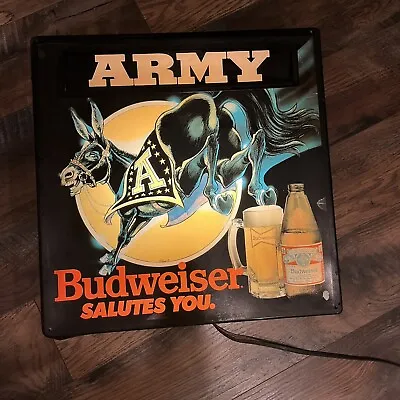 Vintage Light Up Budweiser Beer/Army Sign Man Cave Bar Sign • $122.50