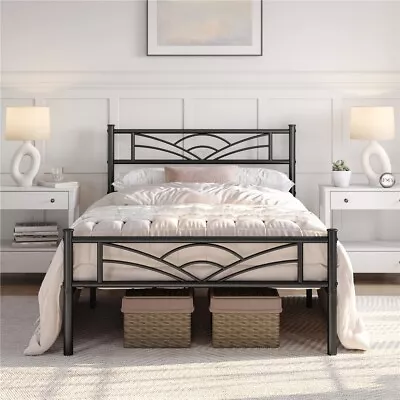 Twin/Full/Queen/King Metal Bed Frame With Headboard For Home Bedroom Furniture • $59.99