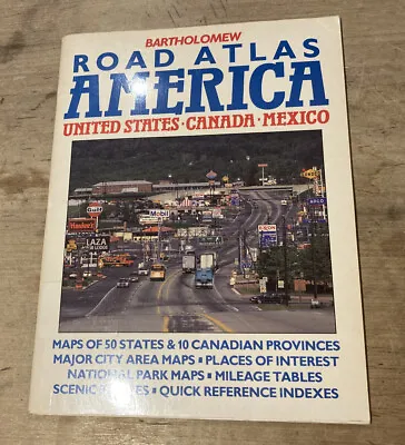 £5.99 • Buy Vintage Bartholomew Road Atlas “America” United States. Canada.Mexico Pb Book