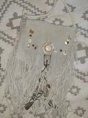 £25 • Buy Duck Egg Leather River Island Crossbody Fringe Tassel Bag, Gold Detail