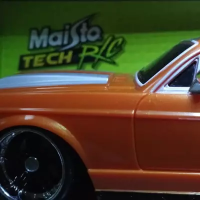 Maisto Tech R/C 1967 Ford Mustang GT- Orange/Silver Stripes  49 MHZ R/C CAR NIB! • $34.90