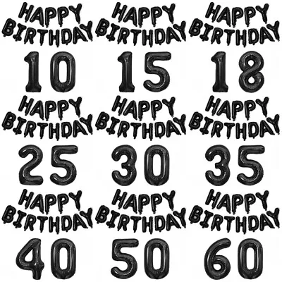 Happy Birthday Balloons Et 16th 18th 25th 40th 50th Age Numbers Birthday Party • £1.99