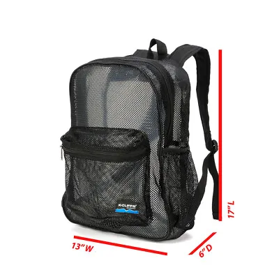17.5  100% Mesh Backpack  Net Gym Bag Daypack • $22.99