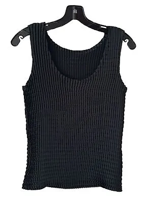 BABETTE San Francisco Size M Black Pleated Pleats Tank Top Travel Scoop Neck  • $49.99