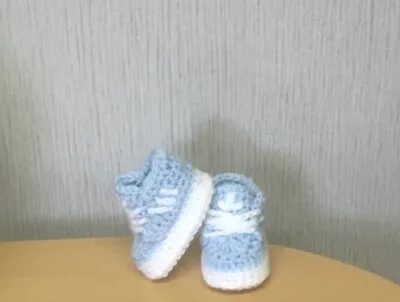 £6.99 • Buy Crochet Baby Shoes Handmade Crochet Wool Baby Booties Sneakers Slippers