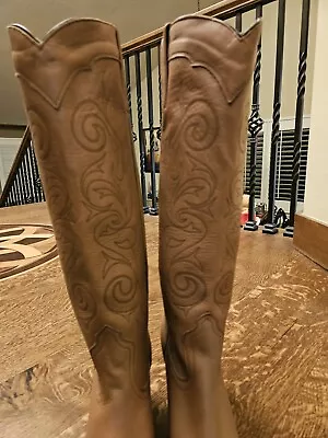 Vintage Frye Women’s 6.5 Knee High Talk Mustang Stitch Western Cowboy Boots USA • $179