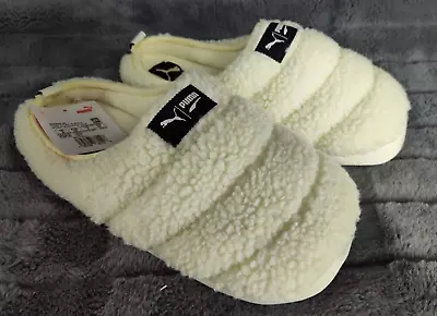 Puma Scuff Sherpa Men's White Slippers 384943-01 Size 9 ST11 • $18