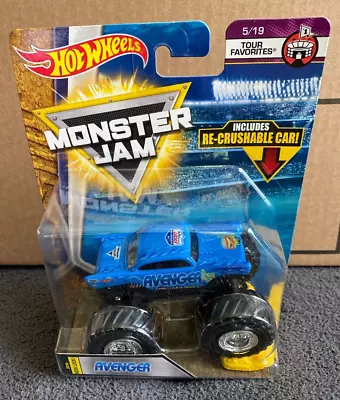 Hot Wheels Monster Jam Avenger 2018 Tour Favorites With Re-crushable Car • $19.98