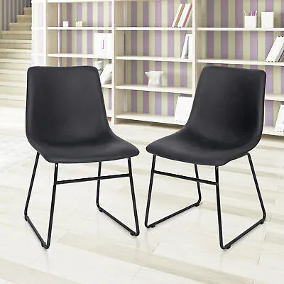 Set Of 2 Furniture 32 H Industrial Dining Chair Durable Steel Frame Indoor Decor • $70.58