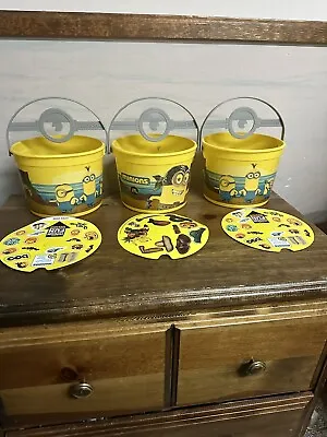 McDonalds/Minions Happy Meal Halloween Bucket 2015 With Stickers. Set Of 3.  • $9