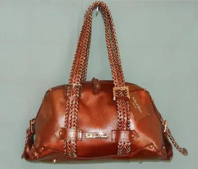 New La Gioe Di Toscana Metallic Italian Leather Satchel Handbag Purse Nwt $550 • $212.49