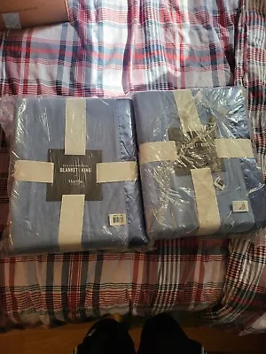 Martha Stewart Satin Border Easy Care Soft Fleece Blanket King In Blue Fog  • $50