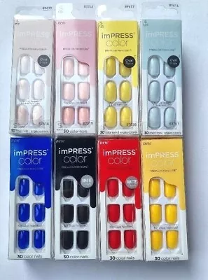 Kiss Impress Color Press-on Nails Glossy Plain You Choose Buy 1 Get 1 Free • £8.99