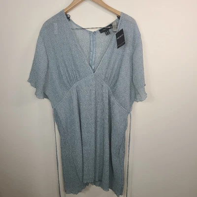 $30 • Buy Forever 21 Plus Deep V Accordian Pleated Flirty Dress