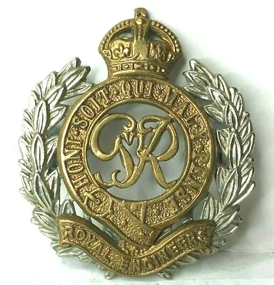 £16.91 • Buy WW2 Royal Engineers Bi Metal Cap Badge 2 Lug Sweat Hole 44x39mm Original