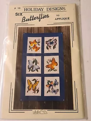 Vintage Butterfly Butterflies Pattern Holiday Designs Appliqué Quilt Blocks. • $14