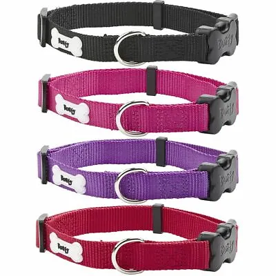 £3.49 • Buy Adjustable Soft Strong Fabric Dog Puppy Pet Collar With Buckle And Clip For Lead