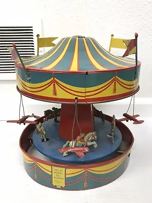Wolverine No. 31 Merry-go-round Musical Carousel Tin Wind Up Litho Toy Works! • $299.99
