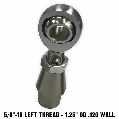 $24.98 • Buy 5/8  Left Thread Rod End Kit Chromoly PTFE Heim Joint With Bung 1.25  .120 Wall
