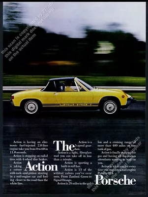 1973 Porsche 914 Yellow Car Photo The Action Porsche Vintage Print Ad • $8.09